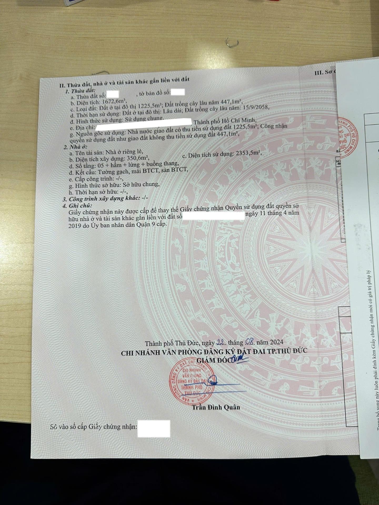 Cần bán ngay nhà phố 1672,5 m2 tại Quận Thủ Đức - TP Hồ Chí Minh, giá 242 tỷ