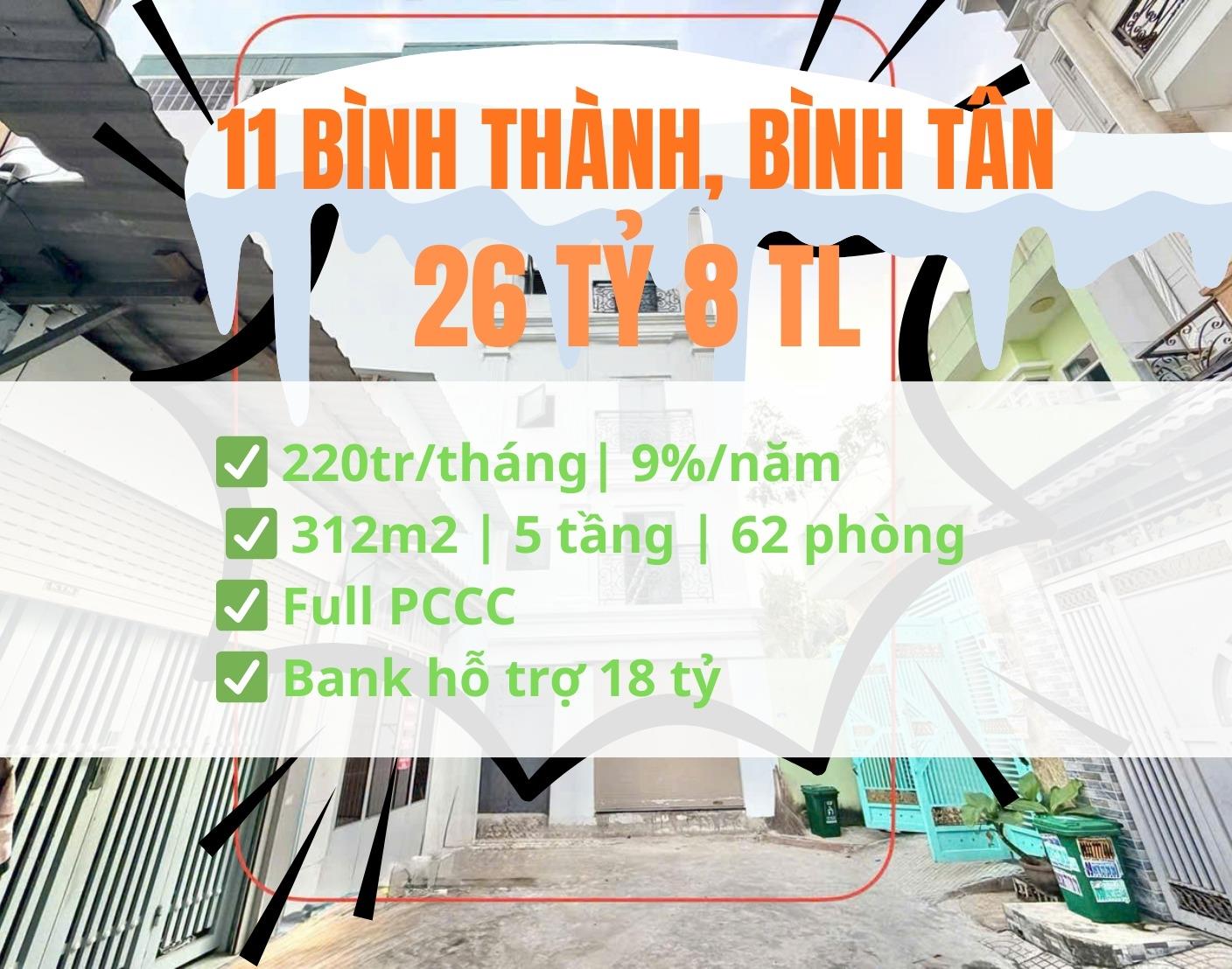 Cần bán ngay nhà đất 314 m2, hướng Đông tại Đường Bình Thành - Bình Tân, giá 26,8 tỷ