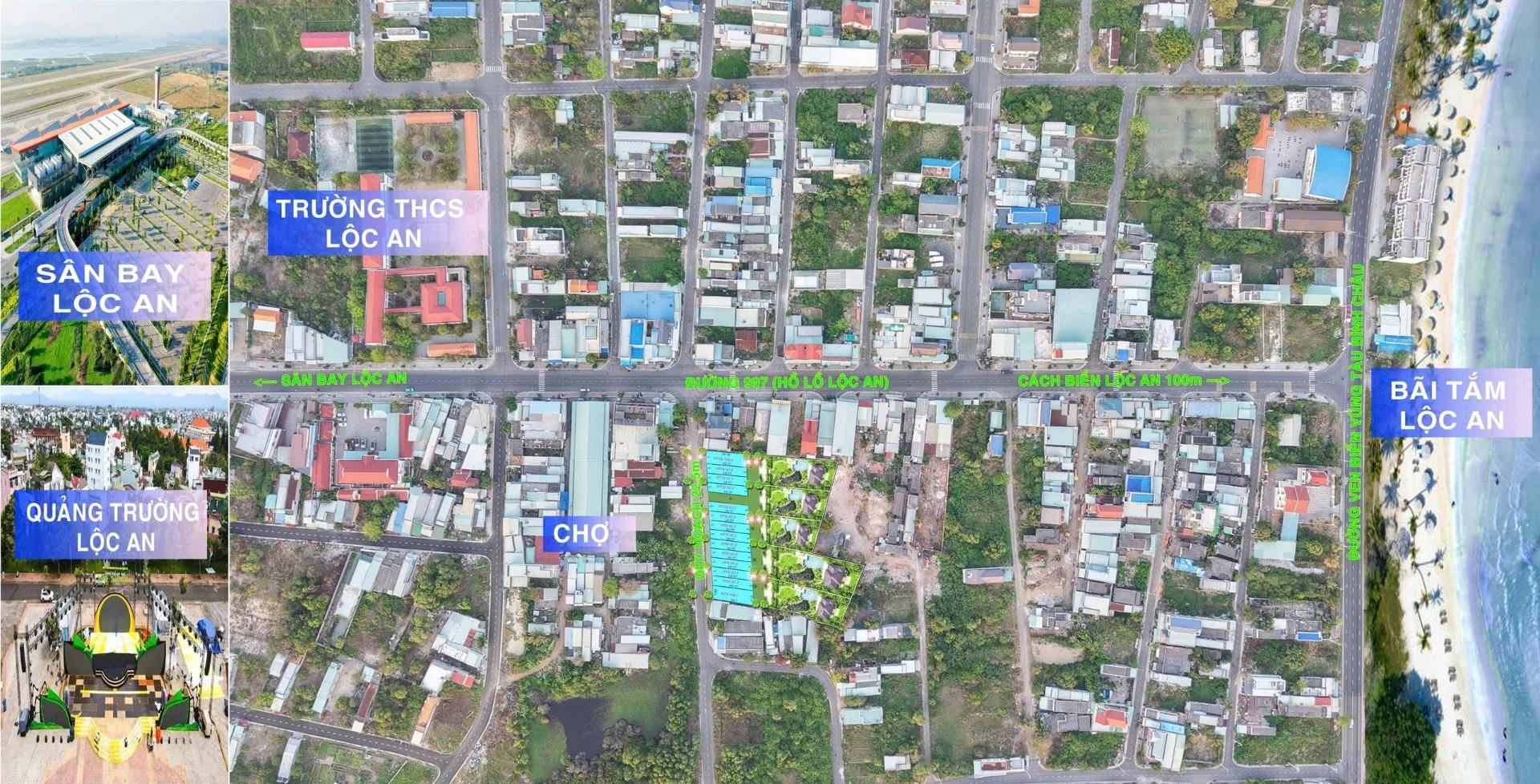 Cần bán lô đất nền 100 m2, hướng Tây-Nam tại Xã Lộc An - Đất Đỏ - Bà Rịa Vũng Tàu, giá 1,32 tỷ