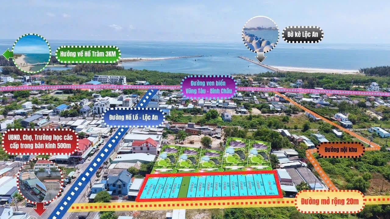 Bán mảnh đất 148 m2 tại Xã Lộc An - Đất Đỏ - Bà Rịa Vũng Tàu, giá 1,25 tỷ