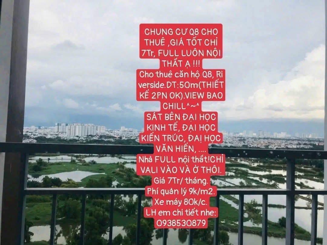 Cho thuê nhà chung cư 50 m2 tại Phố Tạ Quang Bửu - 7 - Quận 8 - TP Hồ Chí Minh, giá 7 triệu/tháng