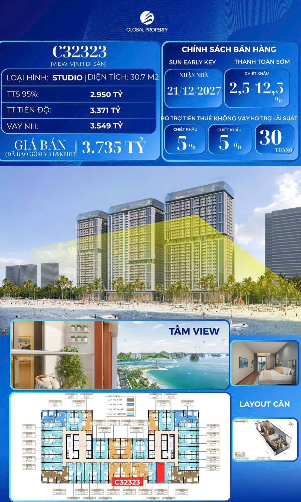 Cần bán nhanh chung cư 30,700000762939453 m2, giá 96 triệu tại Hạ Long - Quảng Ninh