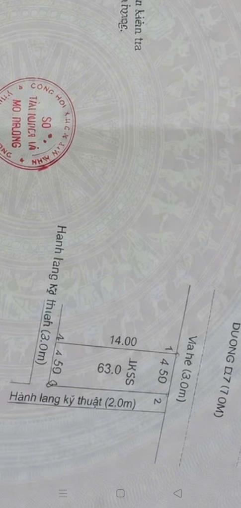 Bán gấp mảnh đất 63 m2 tại Xã Vĩnh Tân - Tân Uyên - Bình Dương, giá 1,3 tỷ