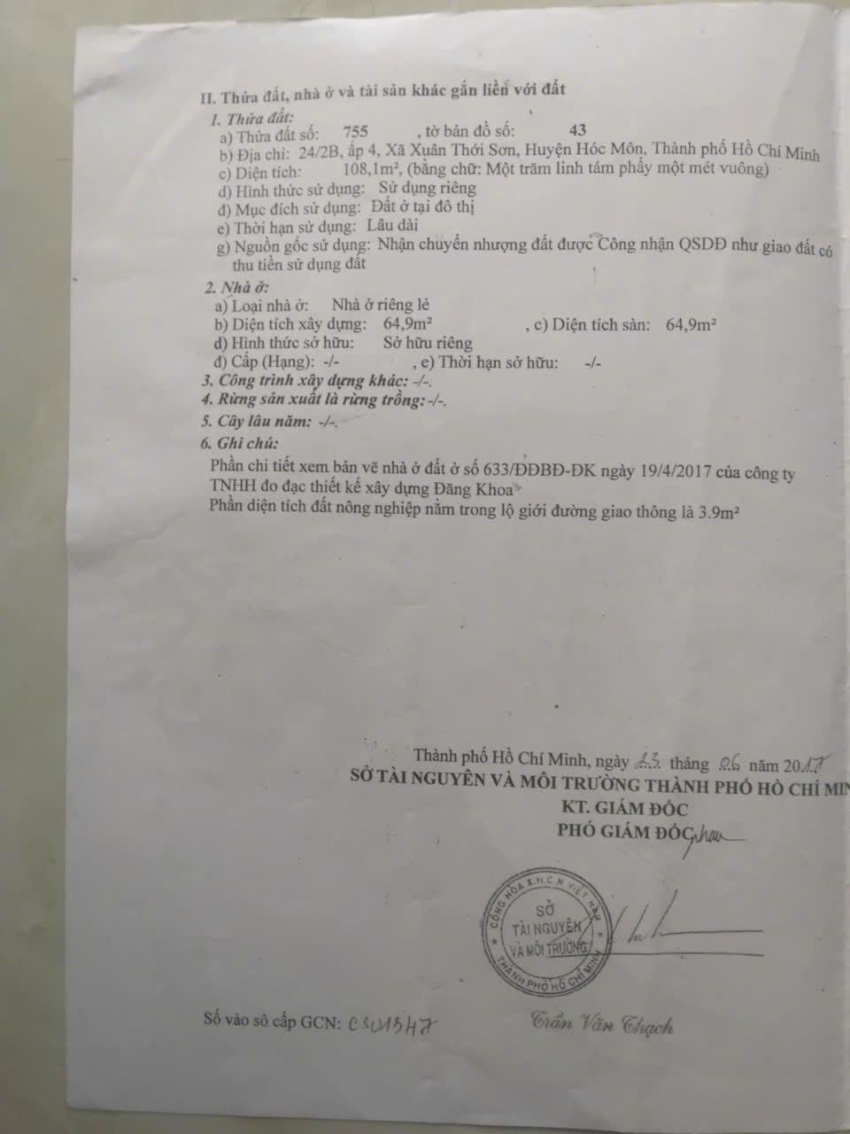 Bán gấp căn nhà đẹp 108 m2, hướng Tây-Bắc tại Đường Trương Thị Như - Hóc Môn, giá 6,5 tỷ