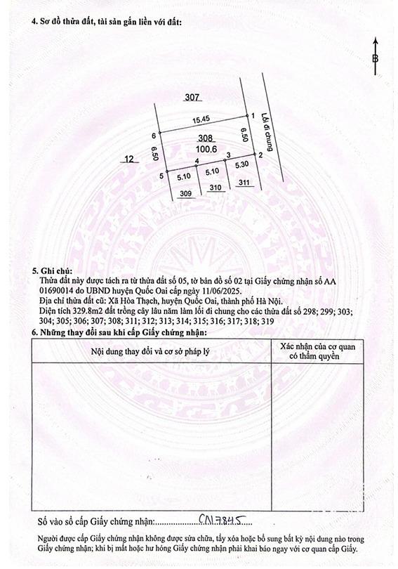 Bán nhanh miếng đất 100,5999984741211 m2 tại Xã Hòa Thạch - Quốc Oai - Hà Nội, giá 3,69 tỷ