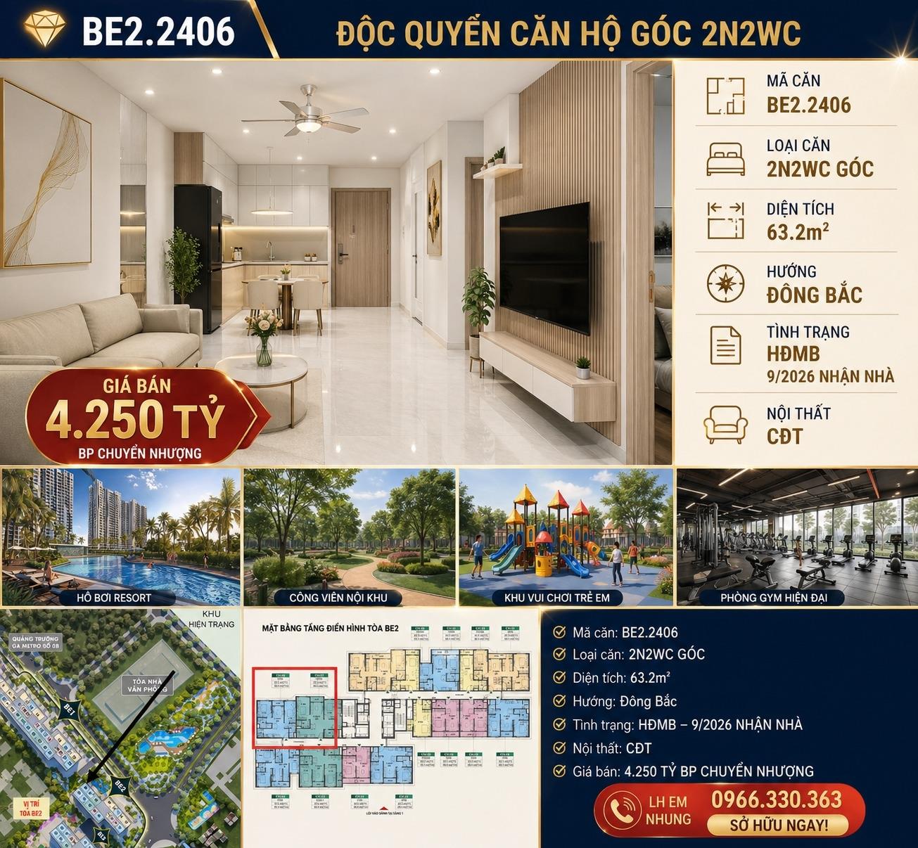 Chuyển nhượng căn hộ 63 m2, hướng Đông-Bắc, giá 4,25 tỷ tại Xã Dương Xá - Gia Lâm - Hà Nội