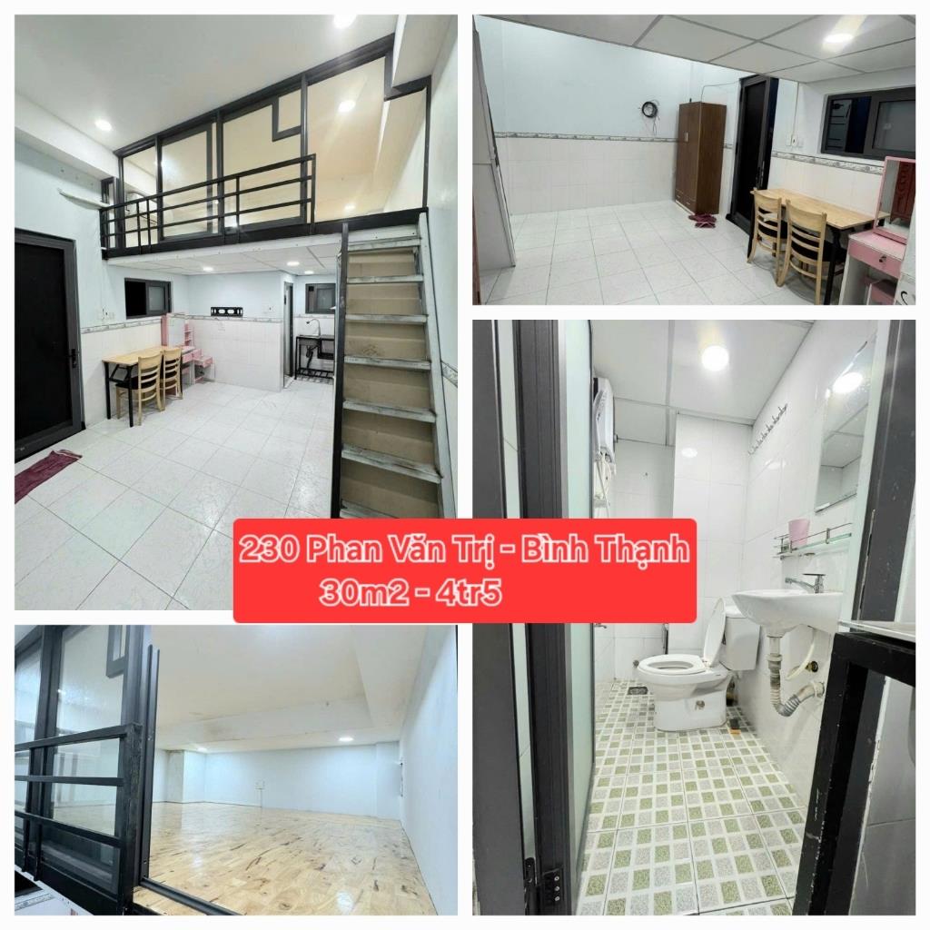 Phòng Có Gác Rộng 30m2 - Full Nội Thất - Phan Văn Trị - Gần ĐH Văn Lang - Chợ Bà Chiểu