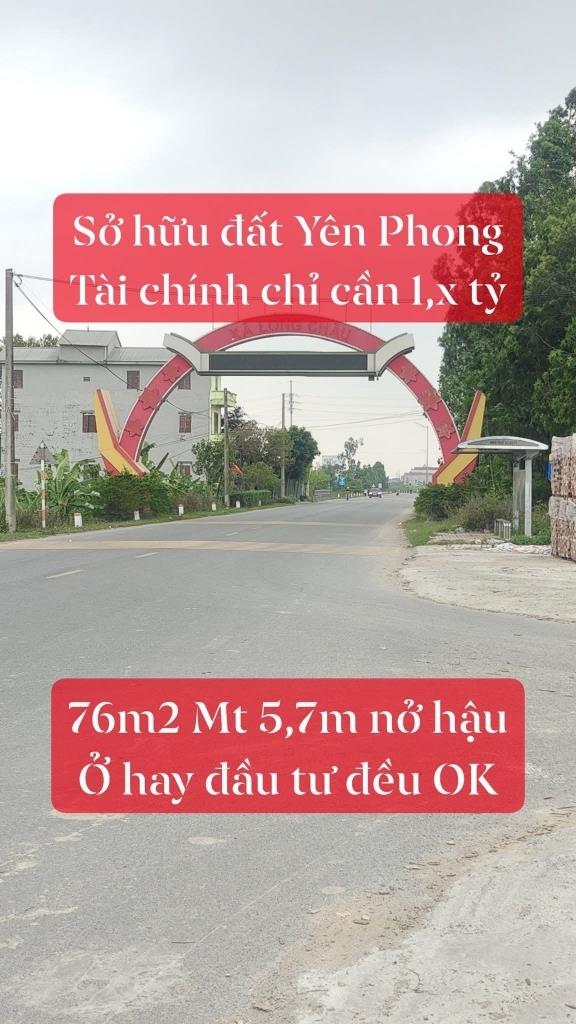 Chuyển nhượng đất 76 m2 tại Xã Long Châu - Yên Phong - Bắc Ninh, thỏa thuận