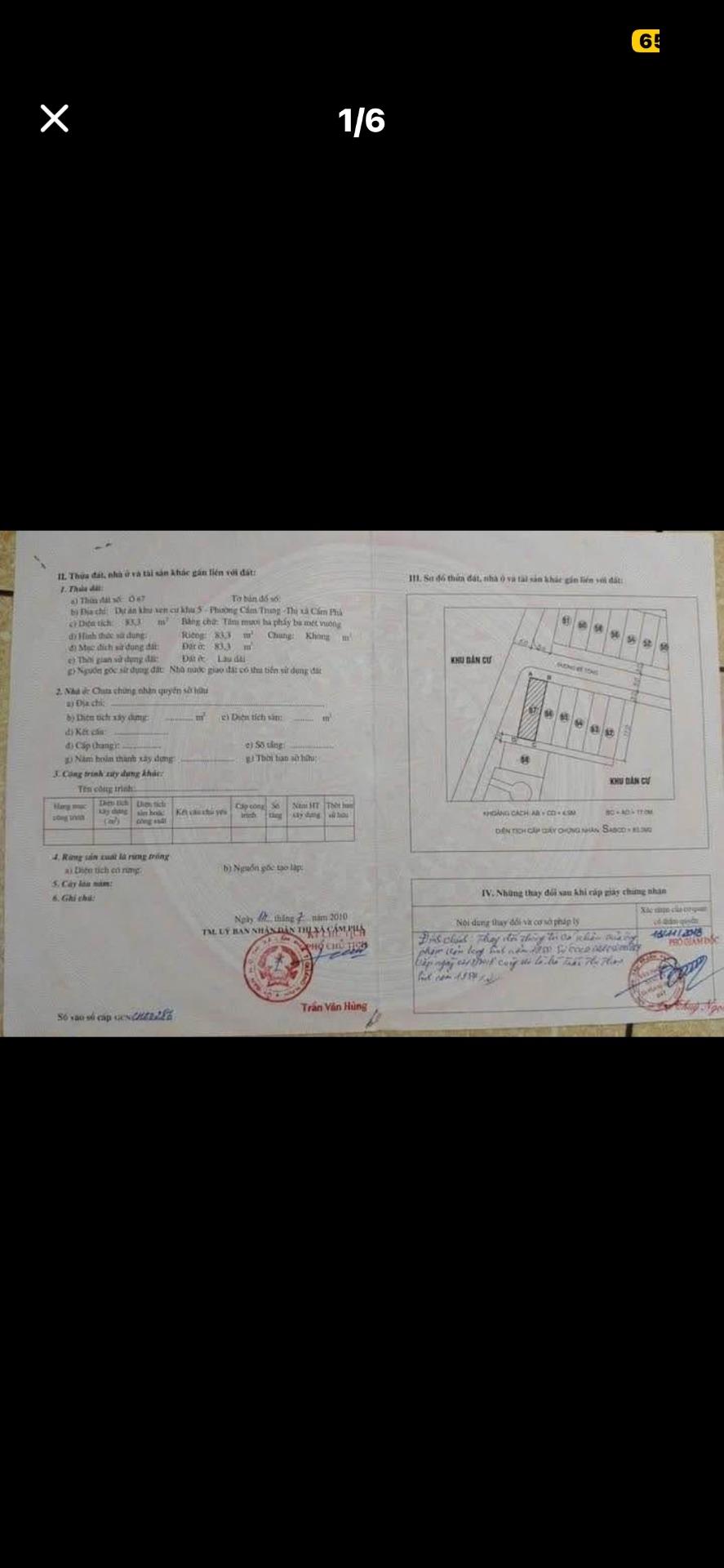 Sở hữu nền đất 93,30000305175781 m2, hướng Đông tại Cẩm Phả - Quảng Ninh, giá 3,2 tỷ