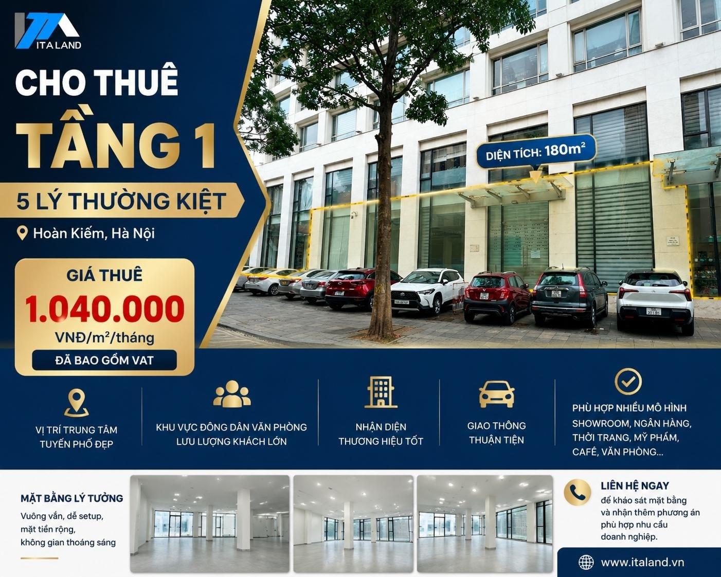 Cho thuê gấp căn nhà mặt phố tại Quận Hoàn Kiếm - Hà Nội, 180 m2, thỏa thuận