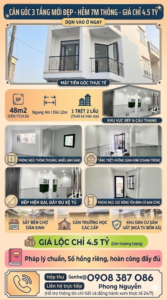 Bán nhanh căn nhà 48 m2 tại Đường Hương lộ 2 - Bình Trị Đông B - Bình Tân, giá 4,5 tỷ