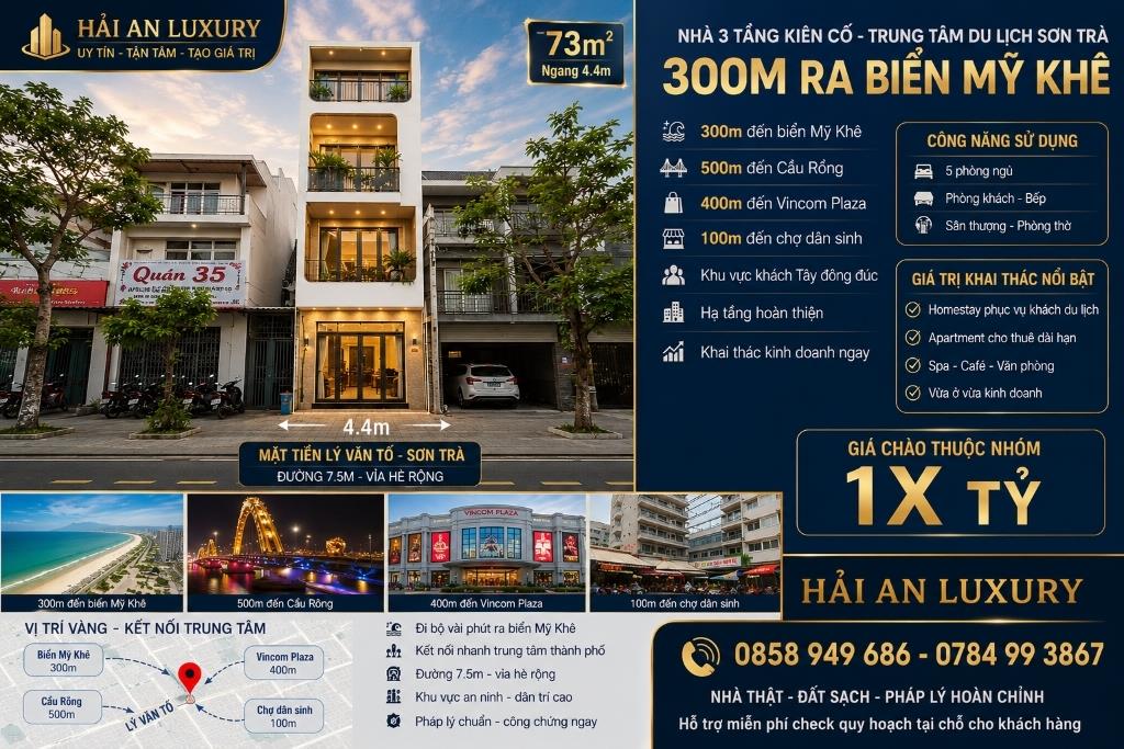 Bán nhanh nhà mặt tiền 73 m2 tại Đường Lý Văn Tố - An Hải Bắc - Sơn Trà - Đà Nẵng, giá 16,8 tỷ