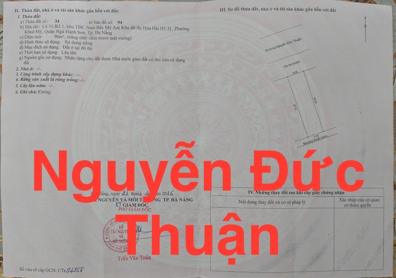 Cần bán gấp bán nhanh lô đất nền 180 m2 tại Quận Ngũ Hành Sơn - Đà Nẵng, giá 2,2E-05 tr