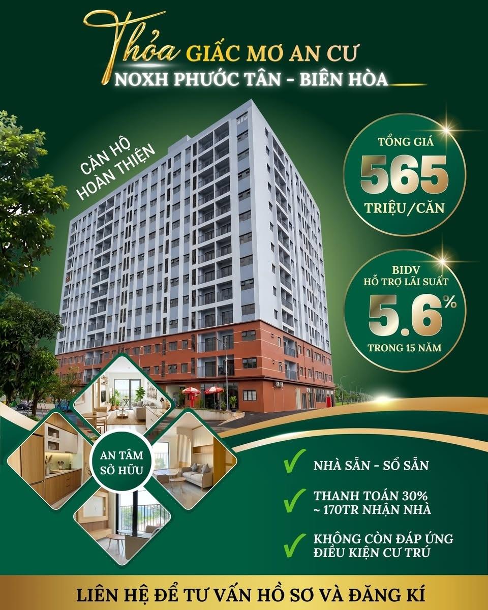 Sở hữu căn hộ 31,709999084472656 m2, giá 565,83072 tr tại Xã Phước Tân - Biên Hòa - Đồng Nai