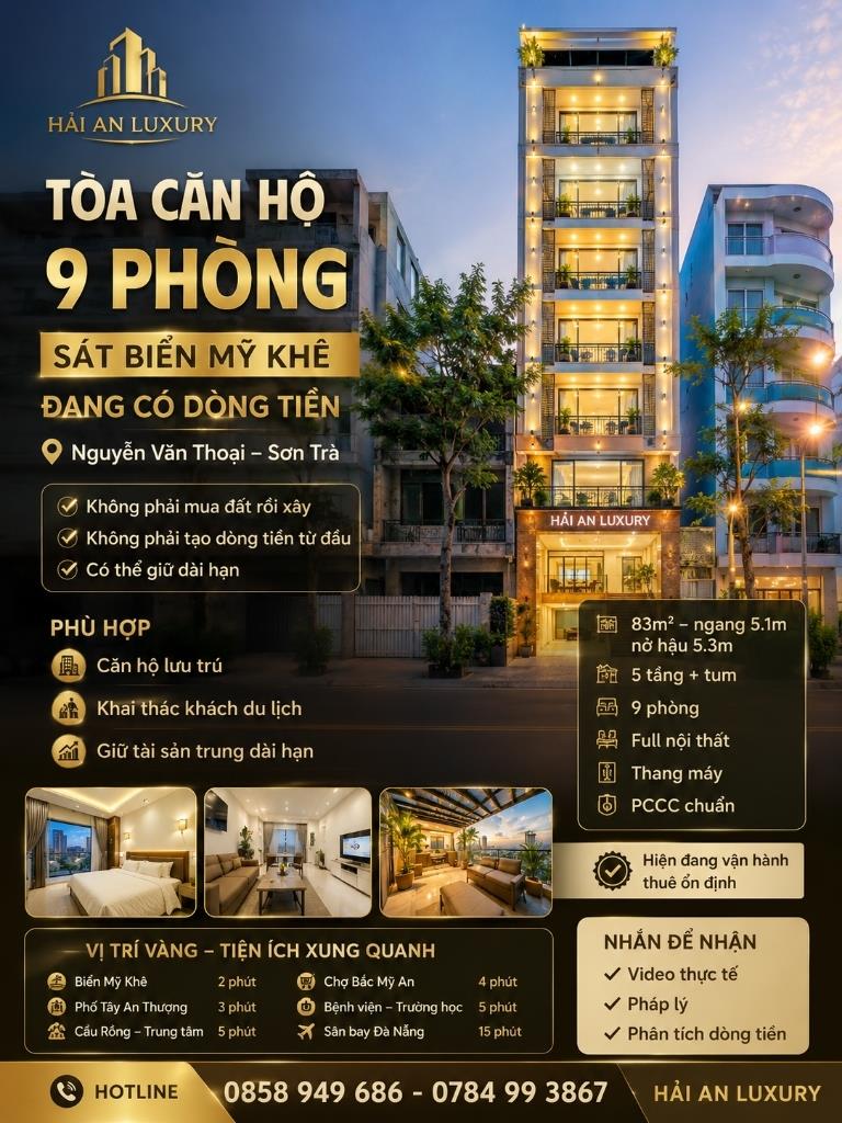 Bán nhanh căn nhà mặt phố 83 m2 tại Đường Nguyễn Văn Thoại - An Hải Đông - Sơn Trà, giá 23,48 tỷ
