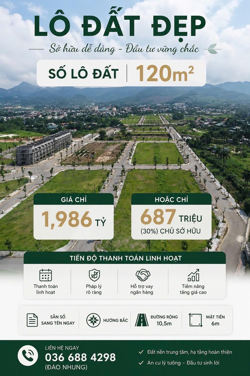 Cần bán ngay đất nền dự án 118 m2, hướng Đông tại Thống Nhất - Hòa Bình - Hòa Bình, giá 2,1 tỷ