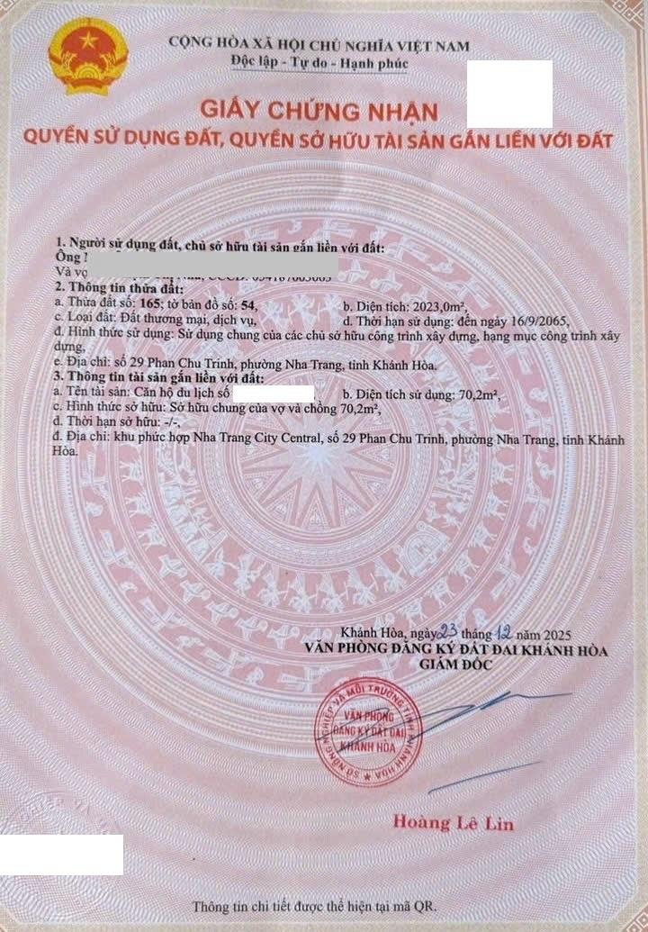 Bán nhanh nhà chung cư 70 m2, giá 4,35 tỷ tại Đường Phan Chu Trinh - Nha Trang - Khánh Hòa