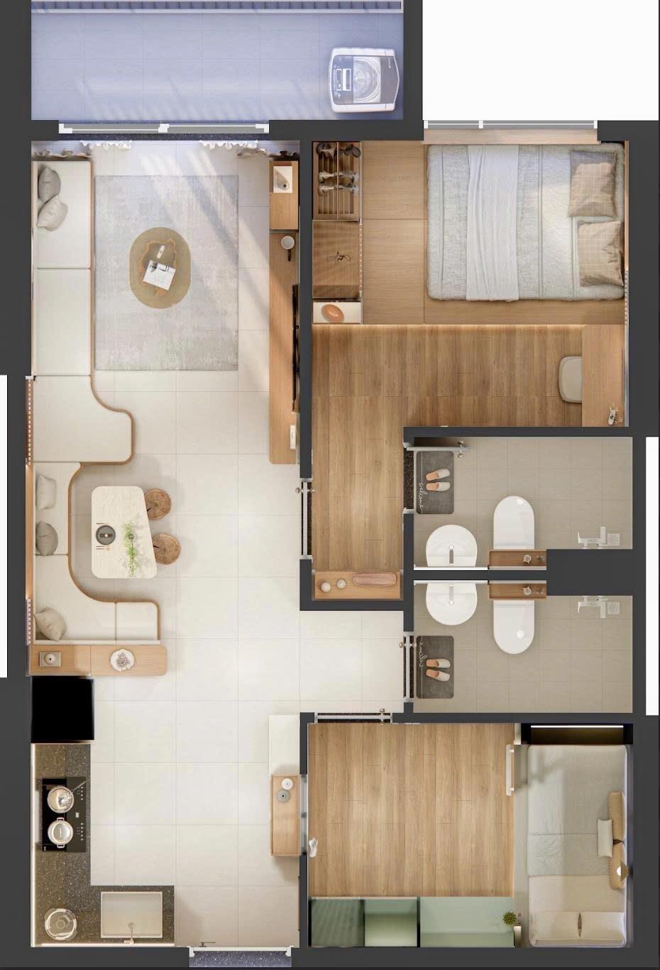 Bán căn hộ 47 m2, giá 2,6 tỷ tại Đường Quốc Lộ 13 - Lái Thiêu - Thuận An - Bình Dương