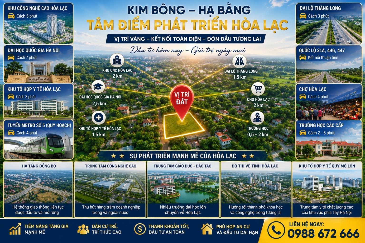 Sở hữu đất nền 149 m2 tại Xã Hạ Bằng - Thạch Thất - Hà Nội, giá 6,72 tỷ