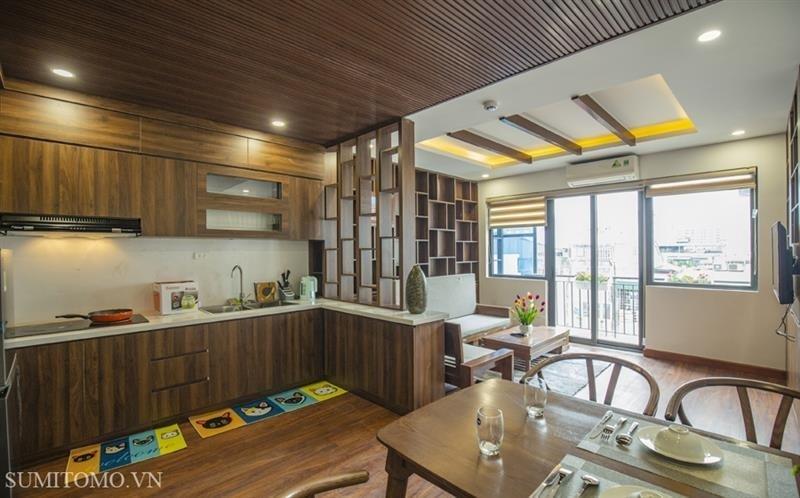 Sumitomo cho thuê Căn hộ dịch vụ phố  Linh Lang cho thuê căn 1 ngủ 65m2  . Giá thuê 770usd /tháng  