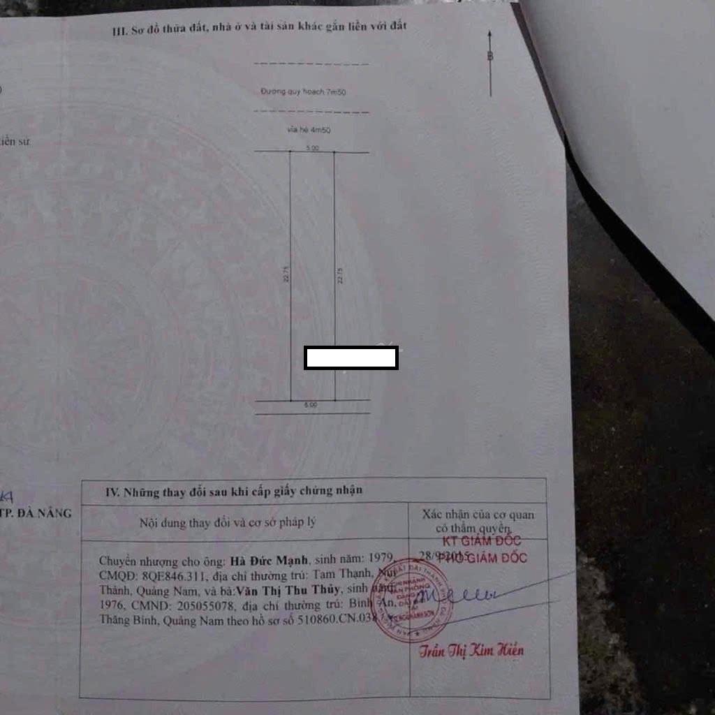 Bán nền đất 114 m2, hướng Bắc tại Hòa Hải - Ngũ Hành Sơn - Đà Nẵng, giá 5,29 tỷ