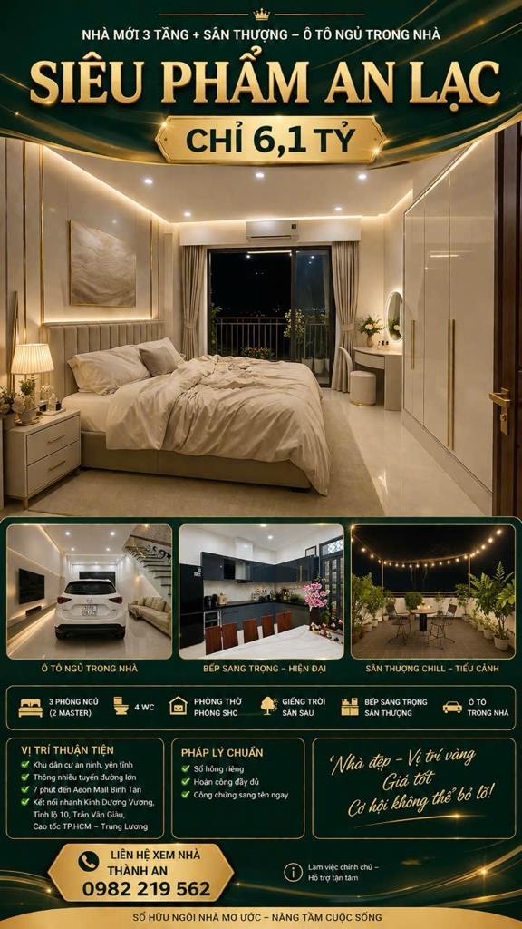 Sở hữu nhà đẹp 72 m2 tại Phường An Lạc - Bình Tân - TP Hồ Chí Minh, giá 6,1 tỷ
