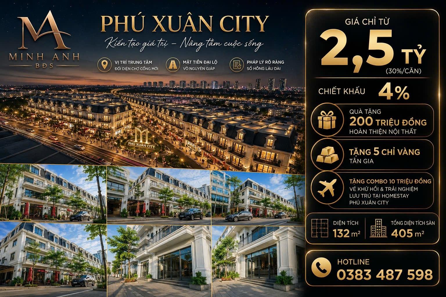 Cần bán nhanh shophouses 132 m2, giá 7,8 tỷ tại Đường Hoàng Lanh - Xuân Phú - Huế - Thừa Thiên Huế