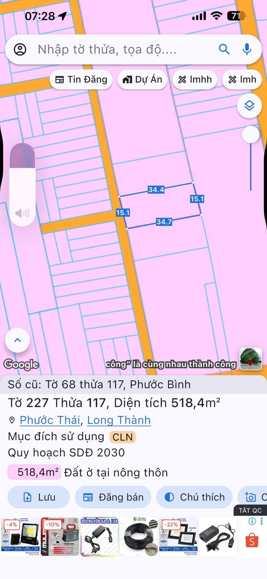 Cần bán gấp bán nhanh đất 518 m2, hướng Tây tại Xã Phước Bình - Long Thành - Đồng Nai, giá 3,75 tỷ