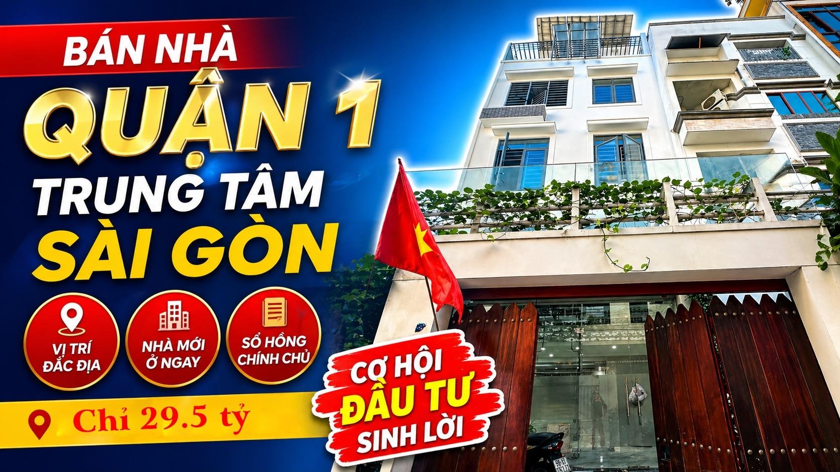 Cần bán gấp nhà 90 m2, hướng Tây-Bắc tại Đường Phạm Viết Chánh - Quận 1, giá 29,5 tỷ