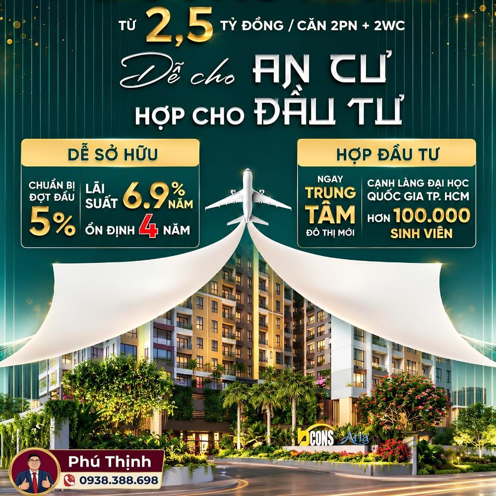 Bán nhà chung cư 53 m2, giá 2,5 tỷ tại Đường Thống Nhất - Đông Hòa - Dĩ An - Bình Dương