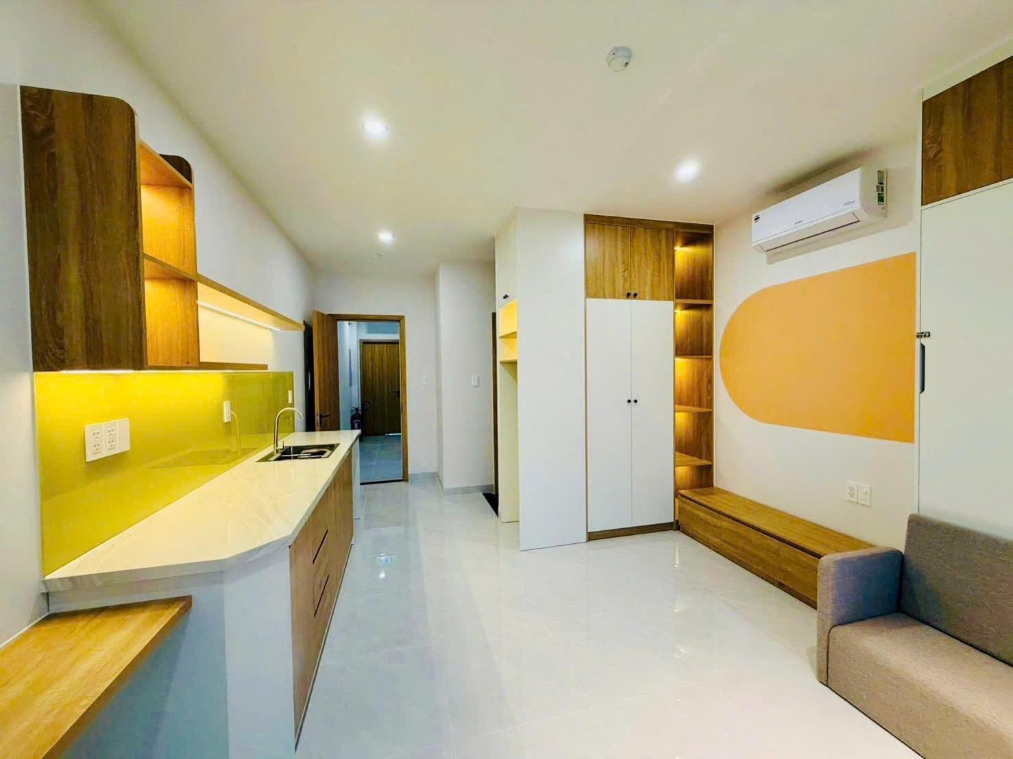 Cho thuê căn hộ studio full nội thất cao cấp, view ban công, có thang máy khu D2D - P. Thống Nhất 