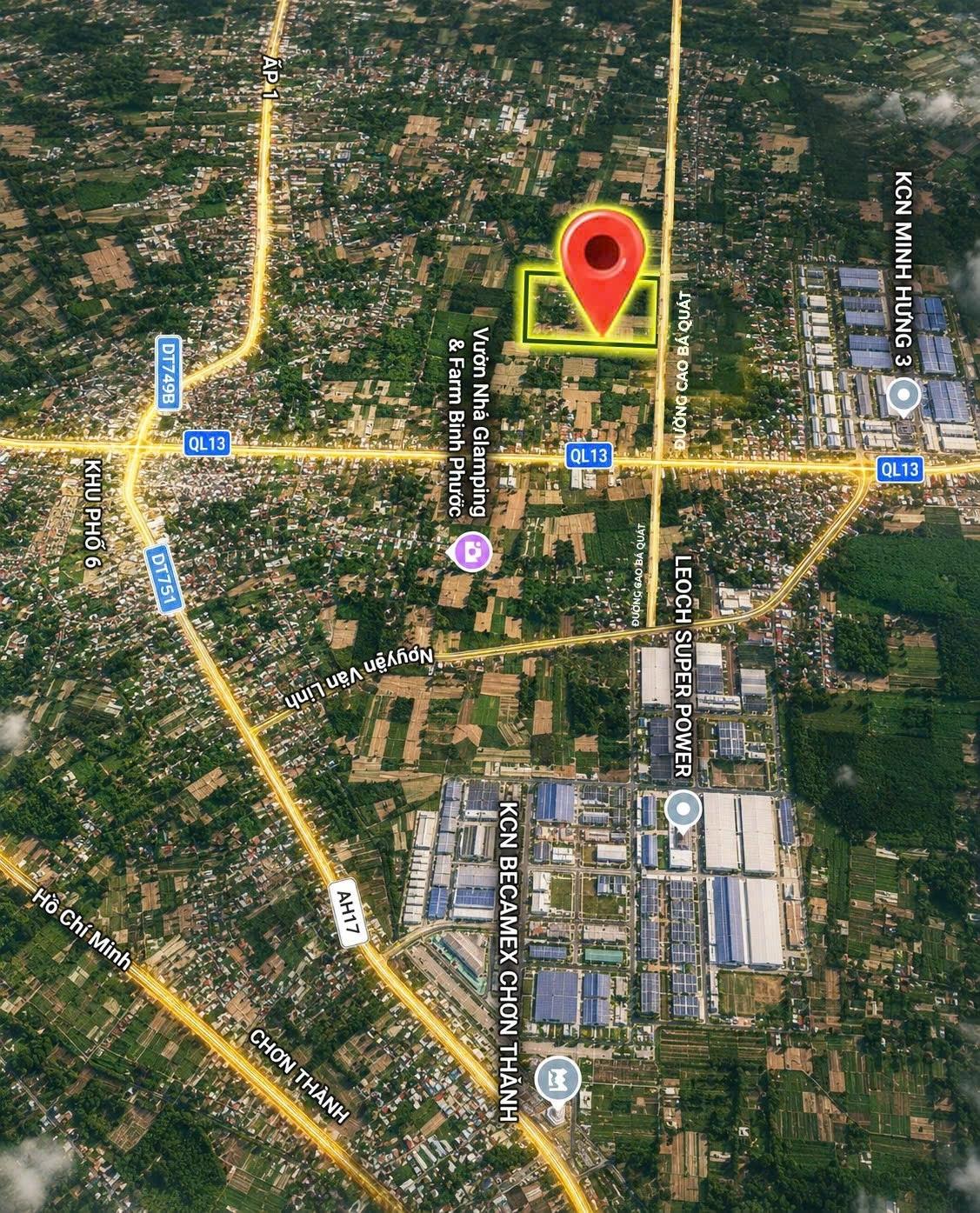Sở hữu ngay mảnh đất 550 m2 tại Đường Cao Bá Quát - Chơn Thành - Bình Phước, giá 685 triệu