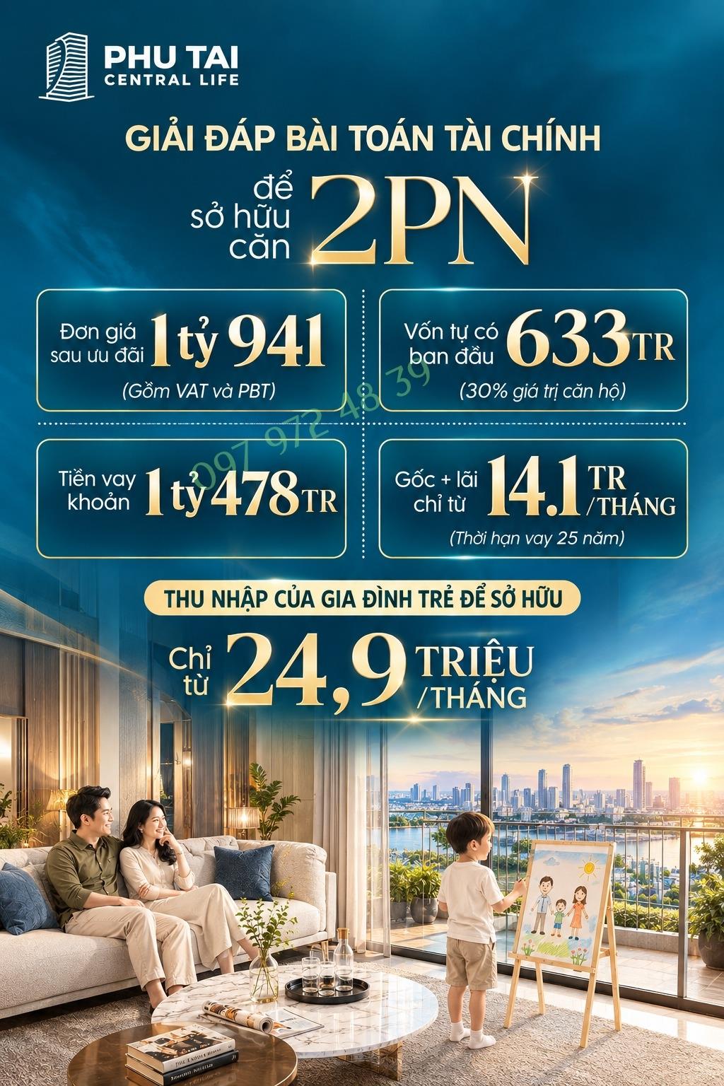 Chuyển nhượng nhà chung cư 54 m2, giá 1,94 tỷ tại Đường Hoàng Văn Thụ - Quy Nhơn - Bình Định