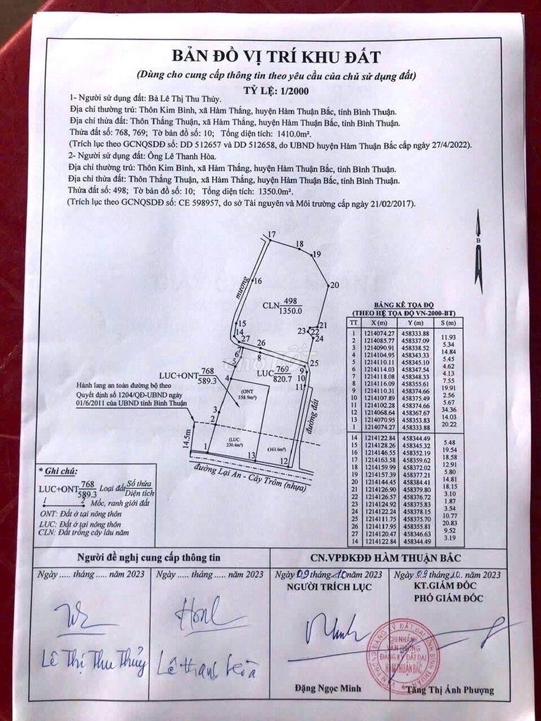 Cần bán gấp đất 2760 m2, hướng Nam tại Xã Hàm Thắng - Hàm Thuận Bắc - Bình Thuận, giá 7,5 tỷ