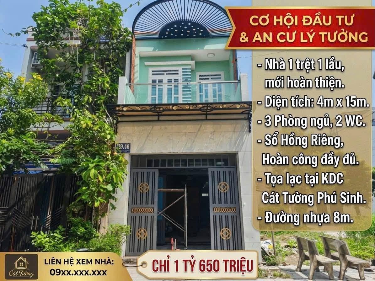 Cần bán nhà đẹp 60 m2, hướng Nam tại Đường Tỉnh lộ 9 - Mỹ Hạnh Bắc - Đức Hòa, giá 1,65 tỷ