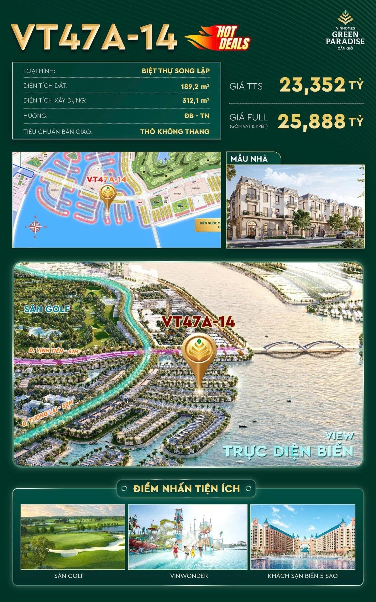 Sở hữu ngay biệt thự 189 m2, giá 23,35 tỷ tại Phường Cần Thạnh - Cần Giờ - TP Hồ Chí Minh