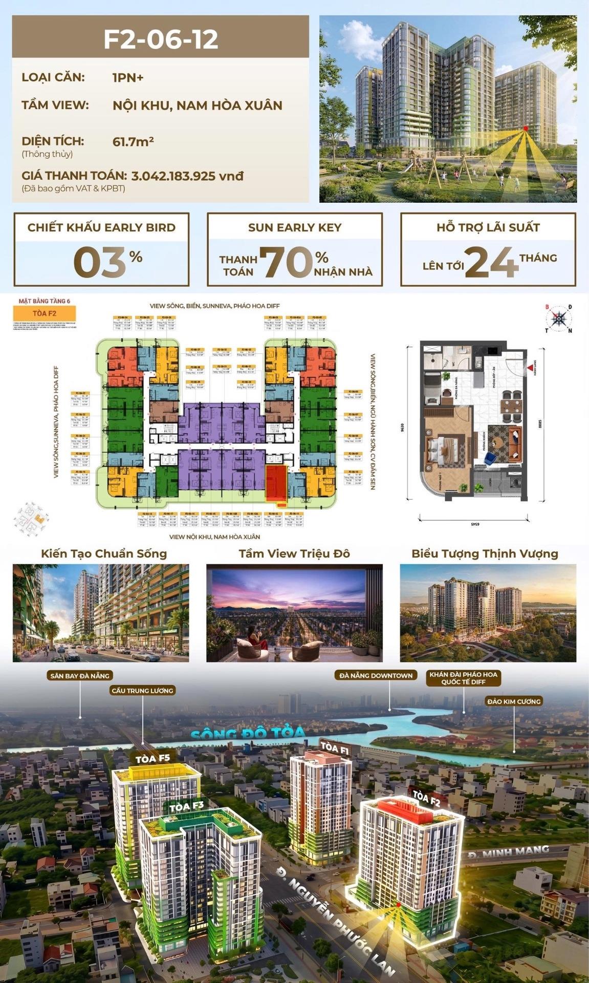 Cần bán căn 61,70000076293945 m2, giá 2,52 tỷ tại Đường Minh Mạng - Ngũ Hành Sơn - Đà Nẵng