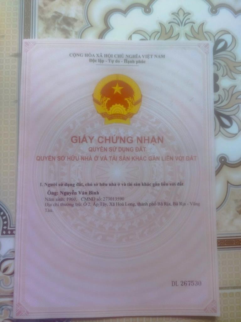 Sở hữu ngay căn nhà riêng 166,89999389648438 m2 tại Xã Hòa Long - Bà Rịa - Bà Rịa Vũng Tàu, giá rẻ