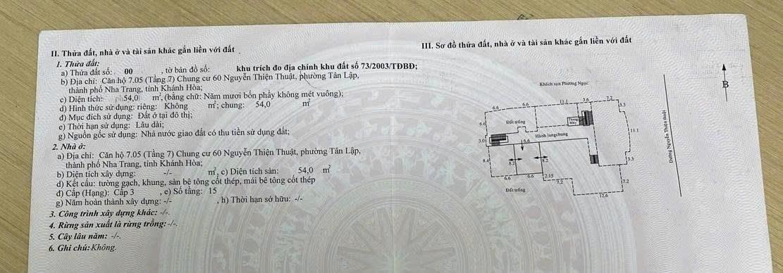 Sở hữu ngay chung cư 54 m2, giá 3 tỷ tại Phố Nguyễn Thiện Thuật - Tân Lập - Nha Trang - Khánh Hòa