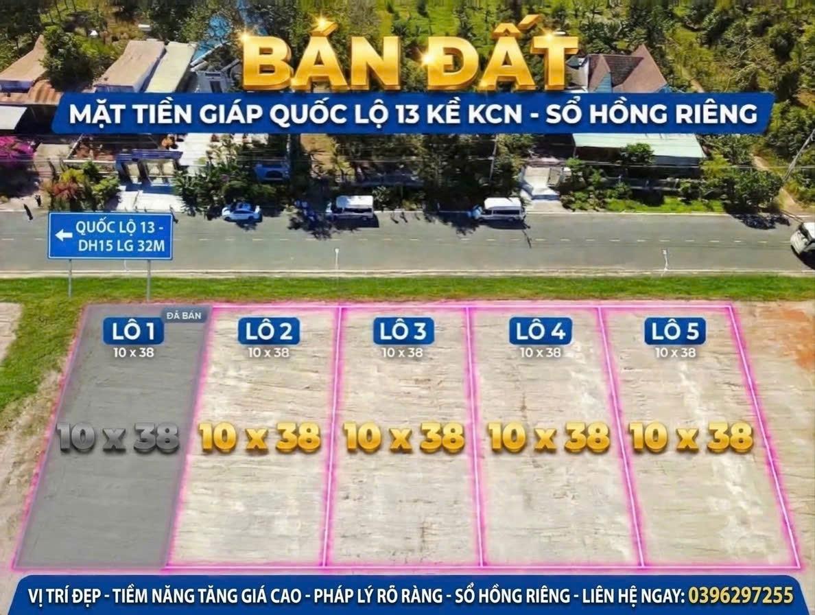 Chuyển nhượng lô đất nền 380 m2 tại Minh Hưng - Chơn Thành - Bình Phước, giá 999 triệu