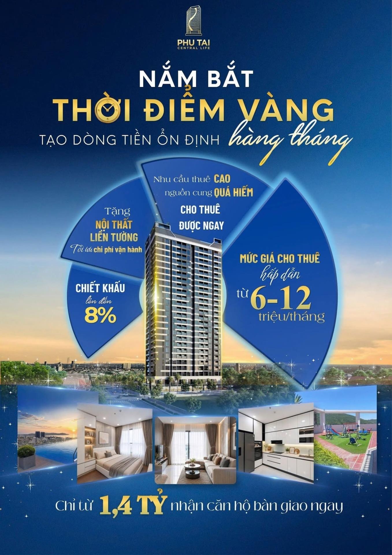 Cần bán ngay chung cư 37 m2, giá 1,4 tỷ tại Đường Hoàng Văn Thụ - Quy Nhơn - Bình Định